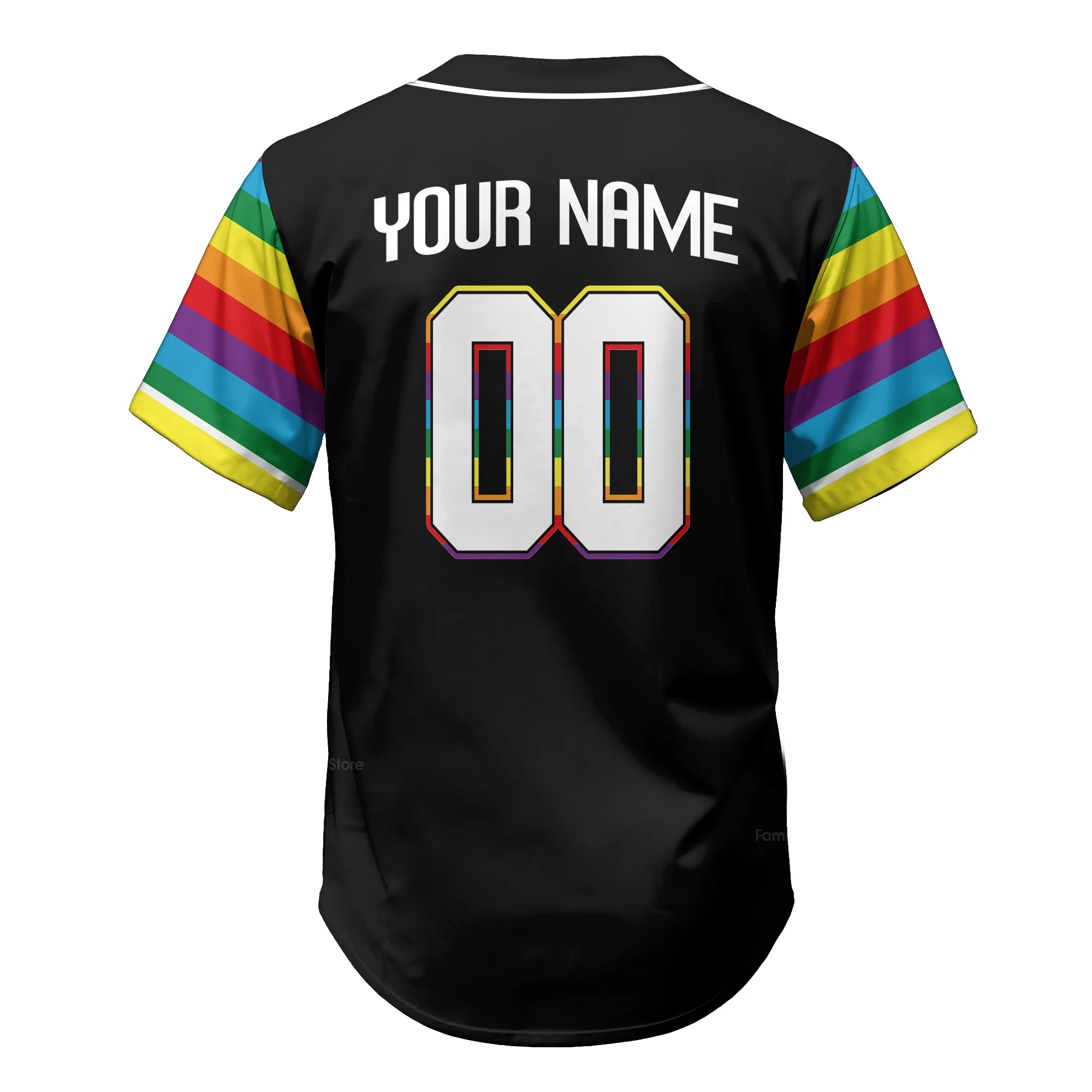 LGBT Pride Personalized Name and Number - Baseball Jersey - Christant Gift For Him - QT204323Td - Image 6