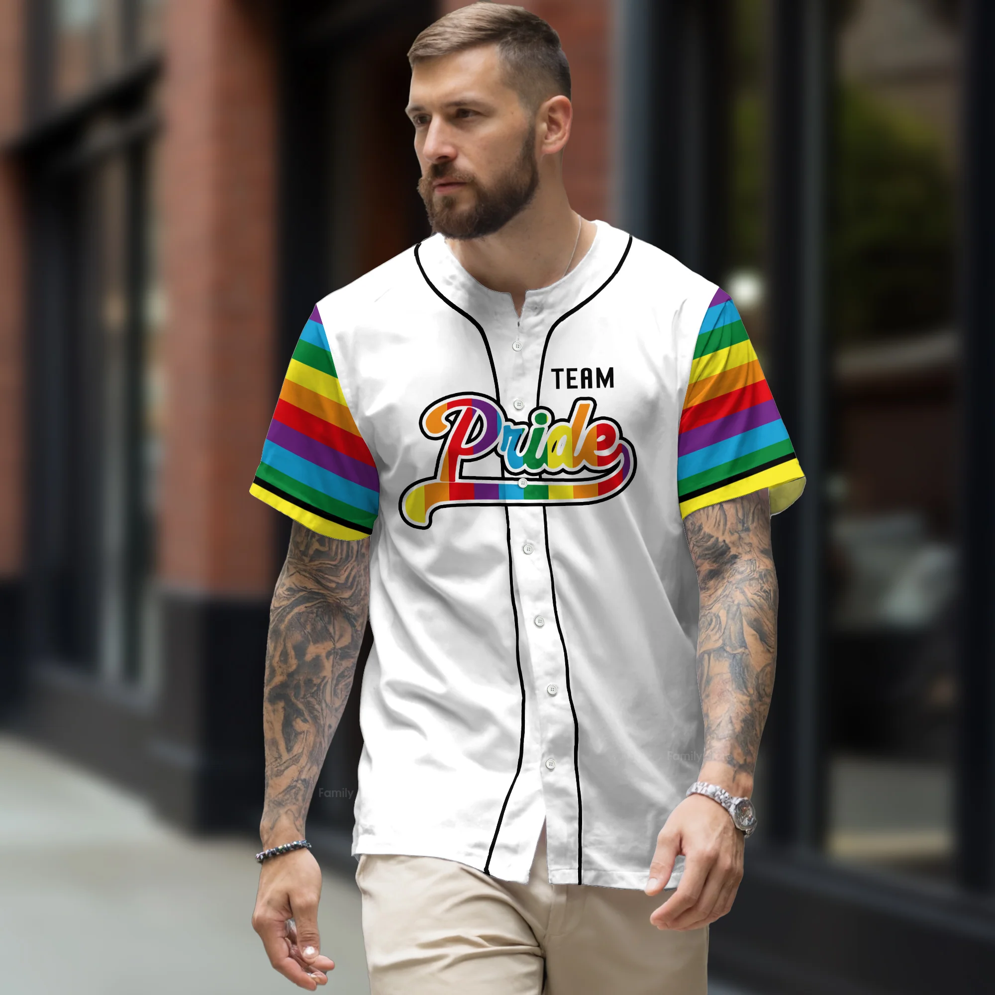 LGBT Pride Personalized Name and Number - Baseball Jersey - Christant Gift For Him - QT204323Td - Image 8