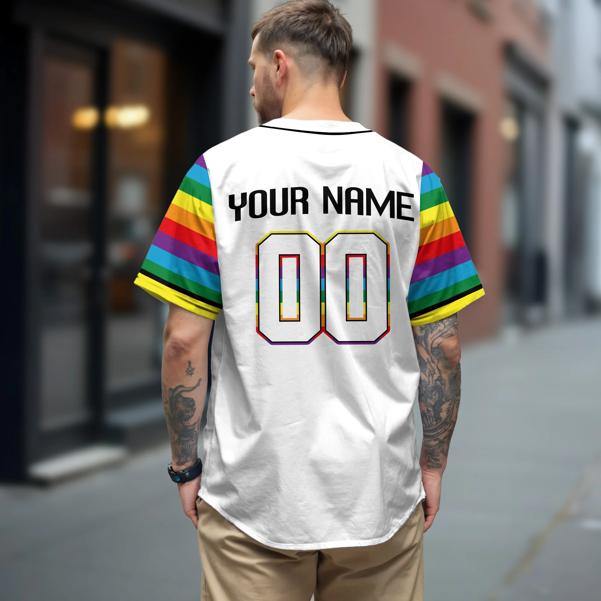 LGBT Pride Personalized Name and Number - Baseball Jersey - Christant Gift For Him - QT204323Td - Image 9