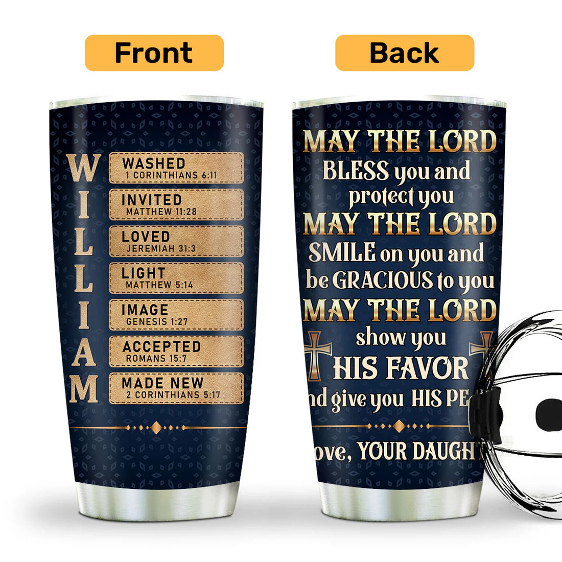 May The Lord Bless You - Personalized Stainless Steel Tumbler - Gift For Her | CLGOD06 HN02 - Image 3