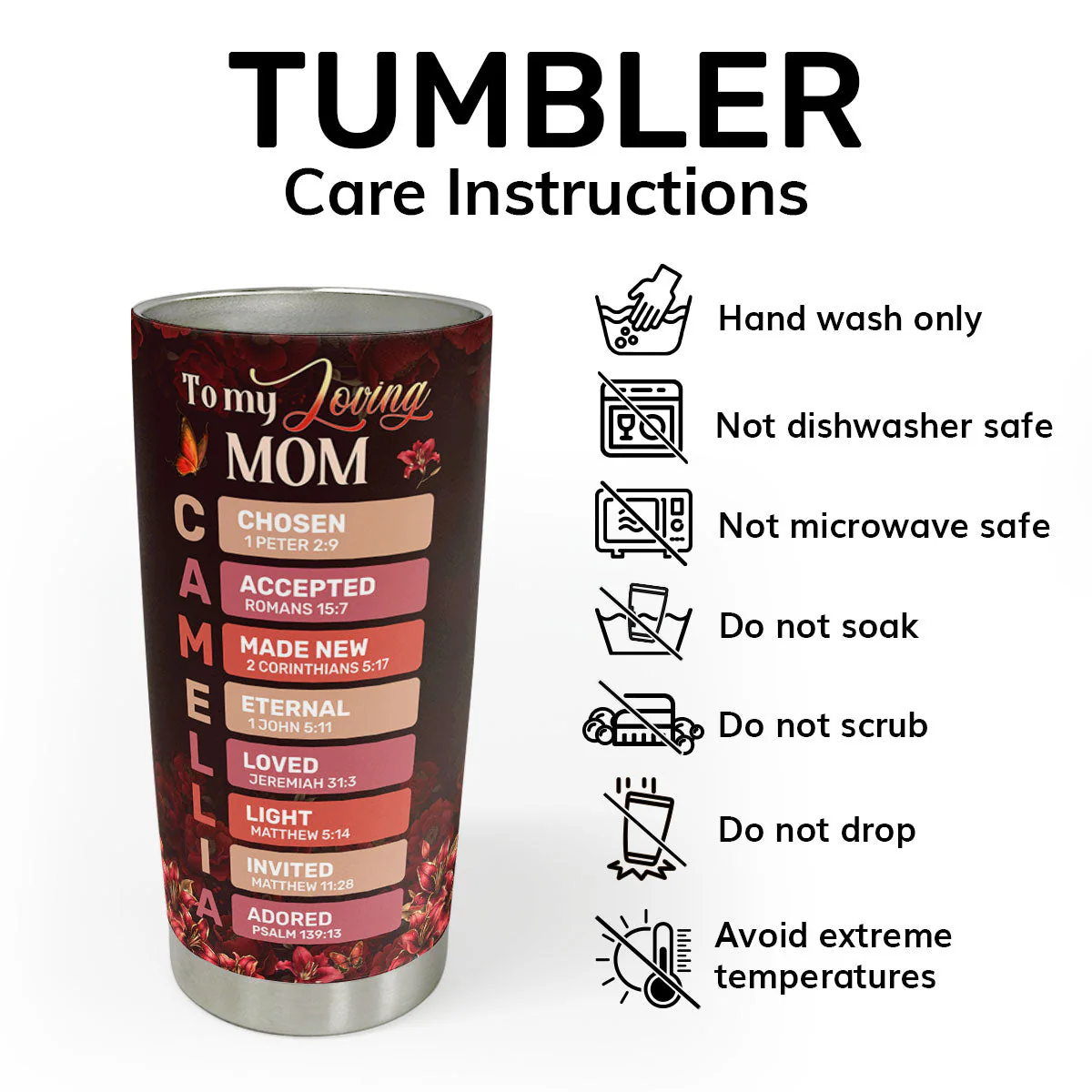 May The Lord Bless You - Personalized Stainless Steel Tumbler - Gift For Her | HN02 - Image 4