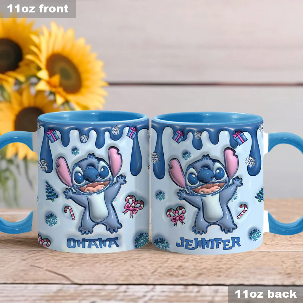 Ohana Means Family - Personalized 3D Effect Accent Mug - Gift For Sti Fans NL122 - Image 3