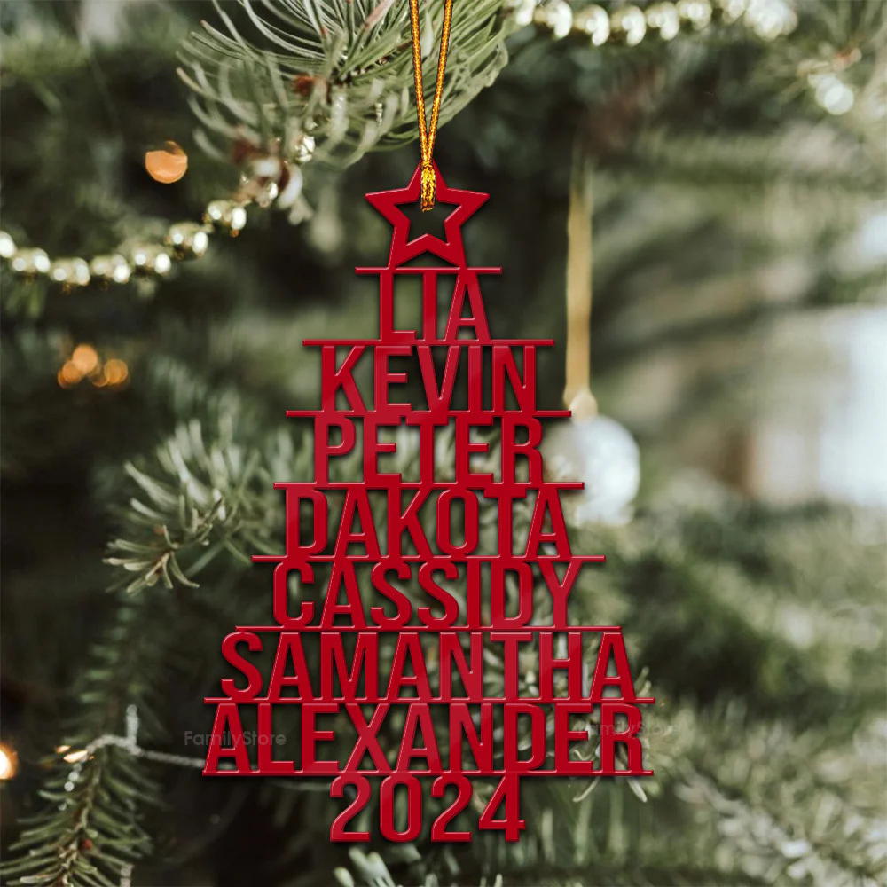 Our Family 2024 Christmas Tree - Gift For Family - Personalized Wood Ornament - NA94 - Image 3