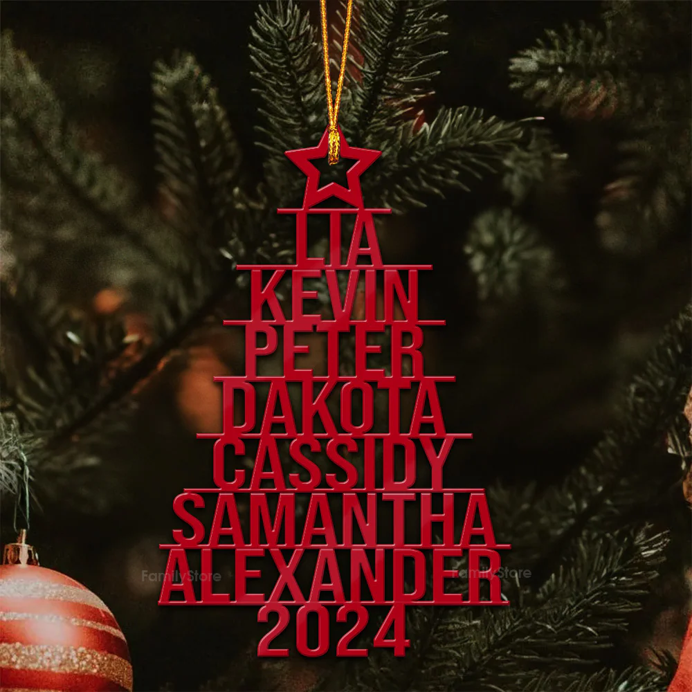 Our Family 2024 Christmas Tree - Gift For Family - Personalized Wood Ornament - NA94 - Image 5