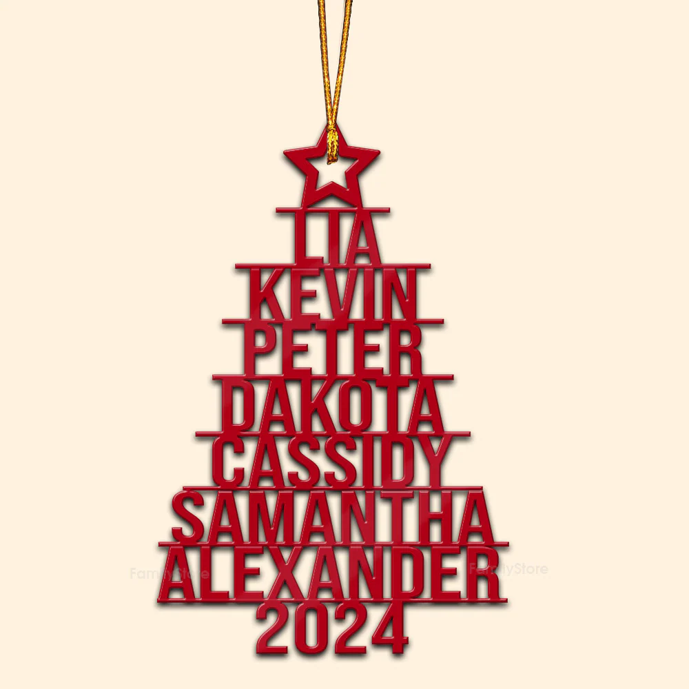 Our Family 2024 Christmas Tree - Gift For Family - Personalized Wood Ornament - NA94 - Image 6