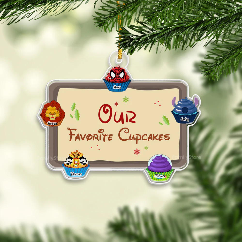 Our Favorite Cupcakes - Gift For Family - Personalized Acrylic Ornament - CL31 NA94 - Image 3