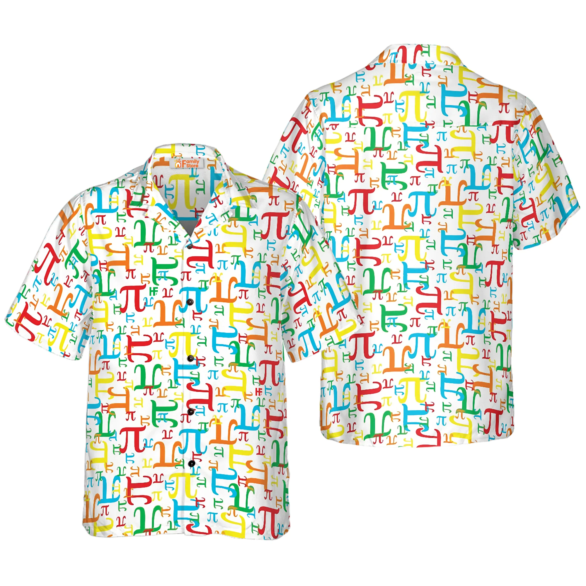Pieces Of Pi Math Teacher Shirt For Men V1 Hawaiian Shirt - Image 3