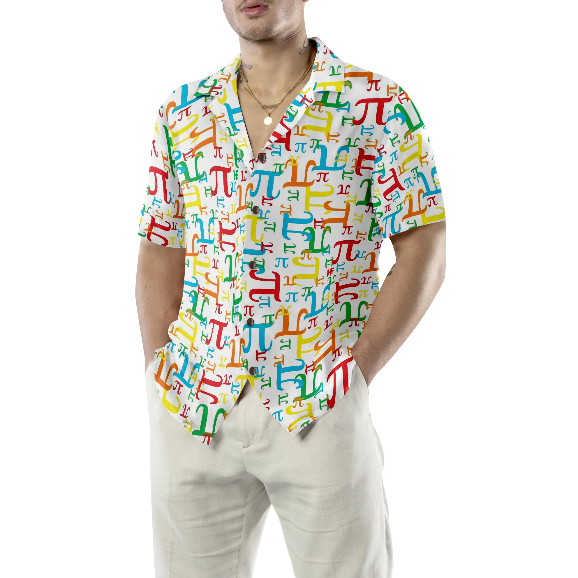 Pieces Of Pi Math Teacher Shirt For Men V1 Hawaiian Shirt - Image 5