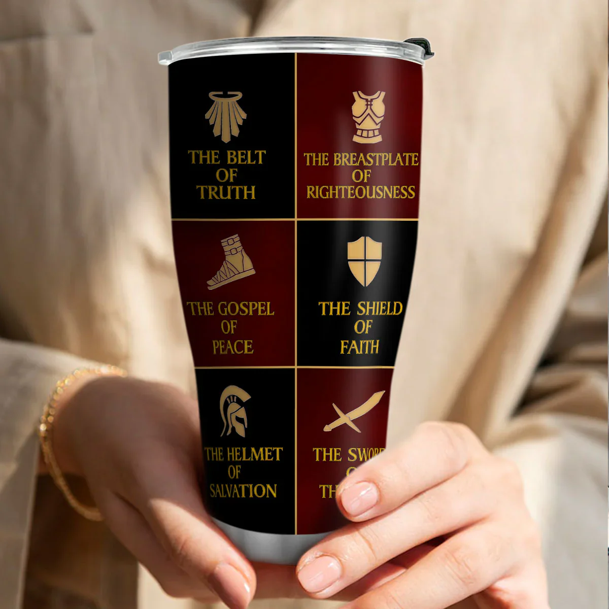 Put On The Full Armor Of God - Personalized Stainless Steel Tumbler - Image 3