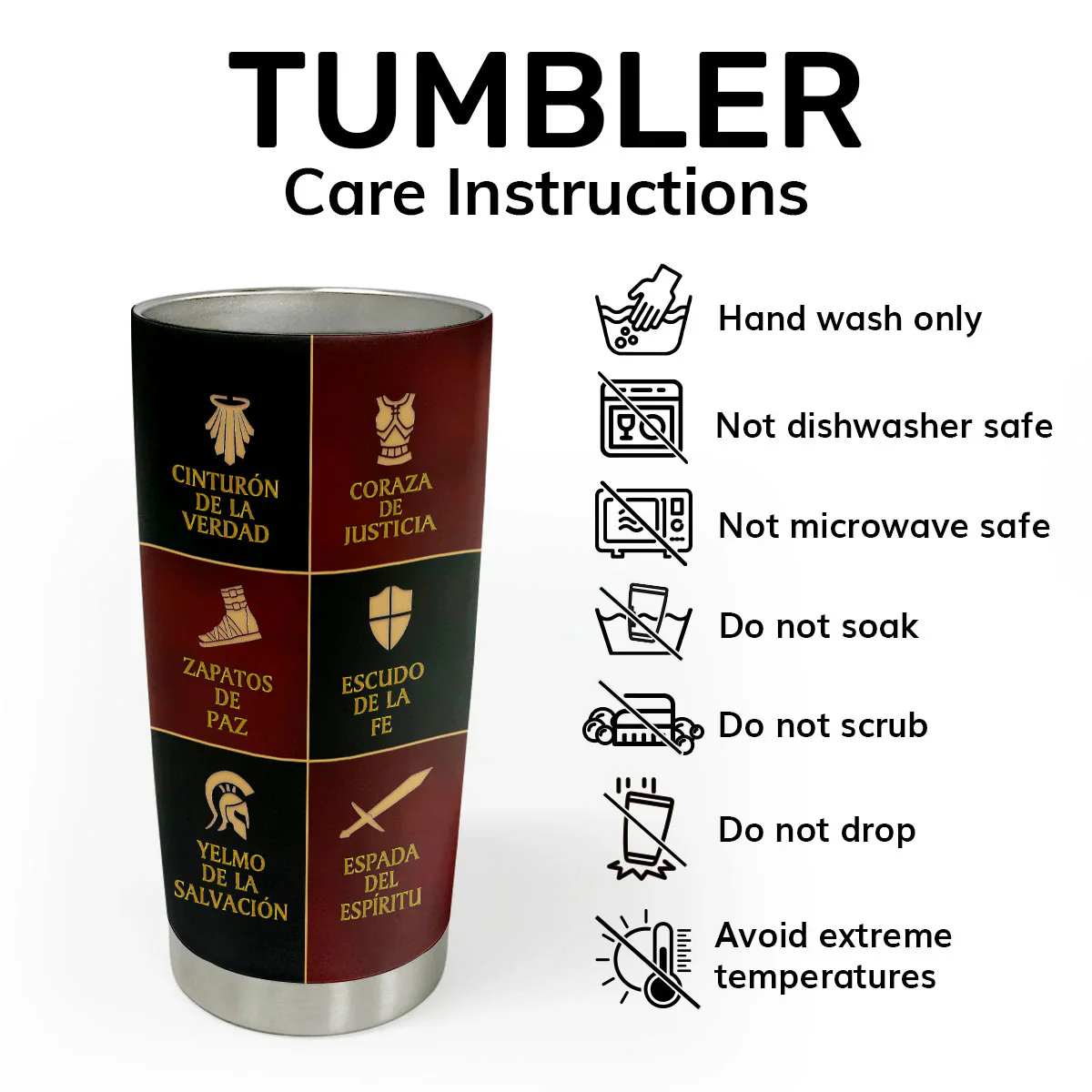 Put On The Full Armor Of God - Personalized Stainless Steel Tumbler - Image 4