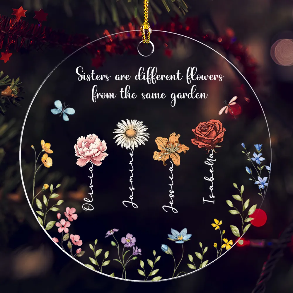 Siblings Are Different Flowers From The Same Garden - Personalized Acrylic Ornament - Gift For Sisters, Besties, Friends - CL47 NA94 - Image 3