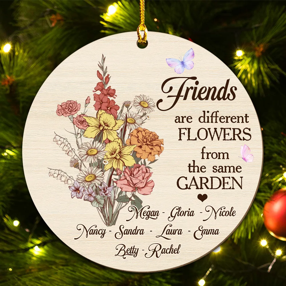 Sisters Are Different Flowers - Personalized Wood Ornament- Gift For Sisters, Besties, Friends - NA94 - Image 4