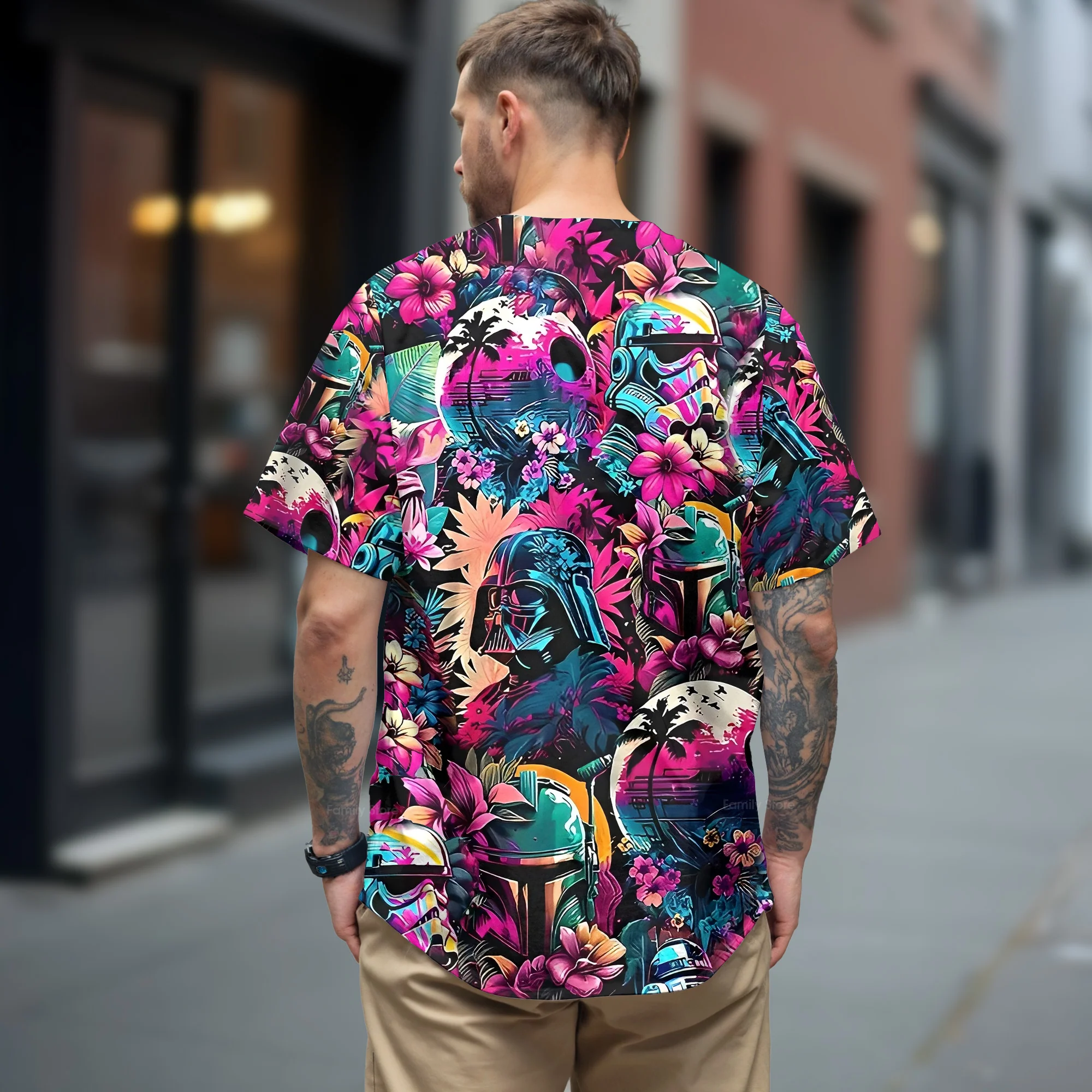 Special Starwars Synthwave 02 - Baseball Jersey - Christant Gift For Him - Family Store - Image 3