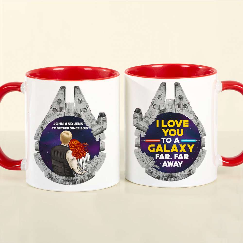 Stwa I Love You To The Galaxy Far, Far Away - Personalized Accent Mug - Gift For Couple, Husband Wife, Anniversary Gift NA94 - Image 3