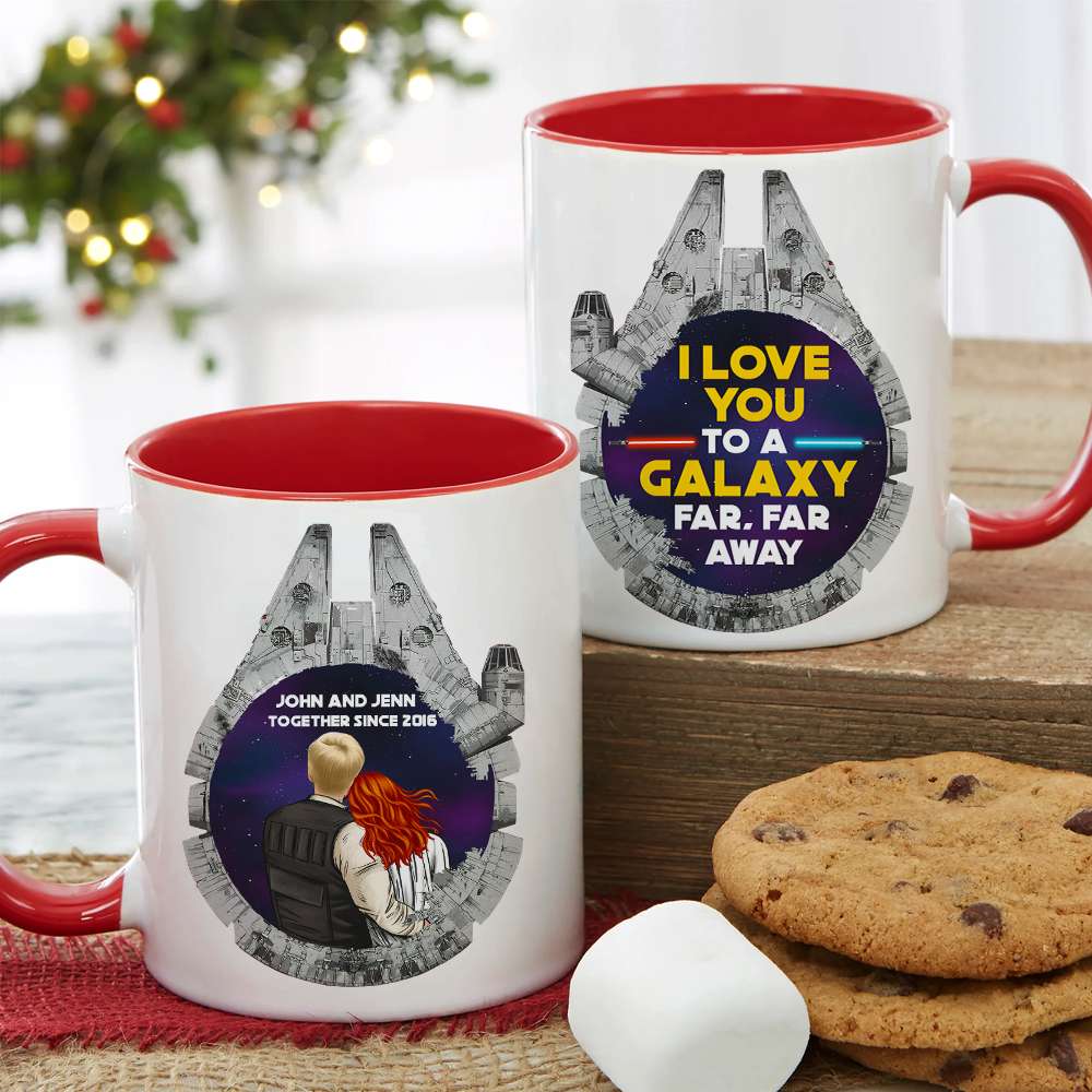 Stwa I Love You To The Galaxy Far, Far Away - Personalized Accent Mug - Gift For Couple, Husband Wife, Anniversary Gift NA94 - Image 4
