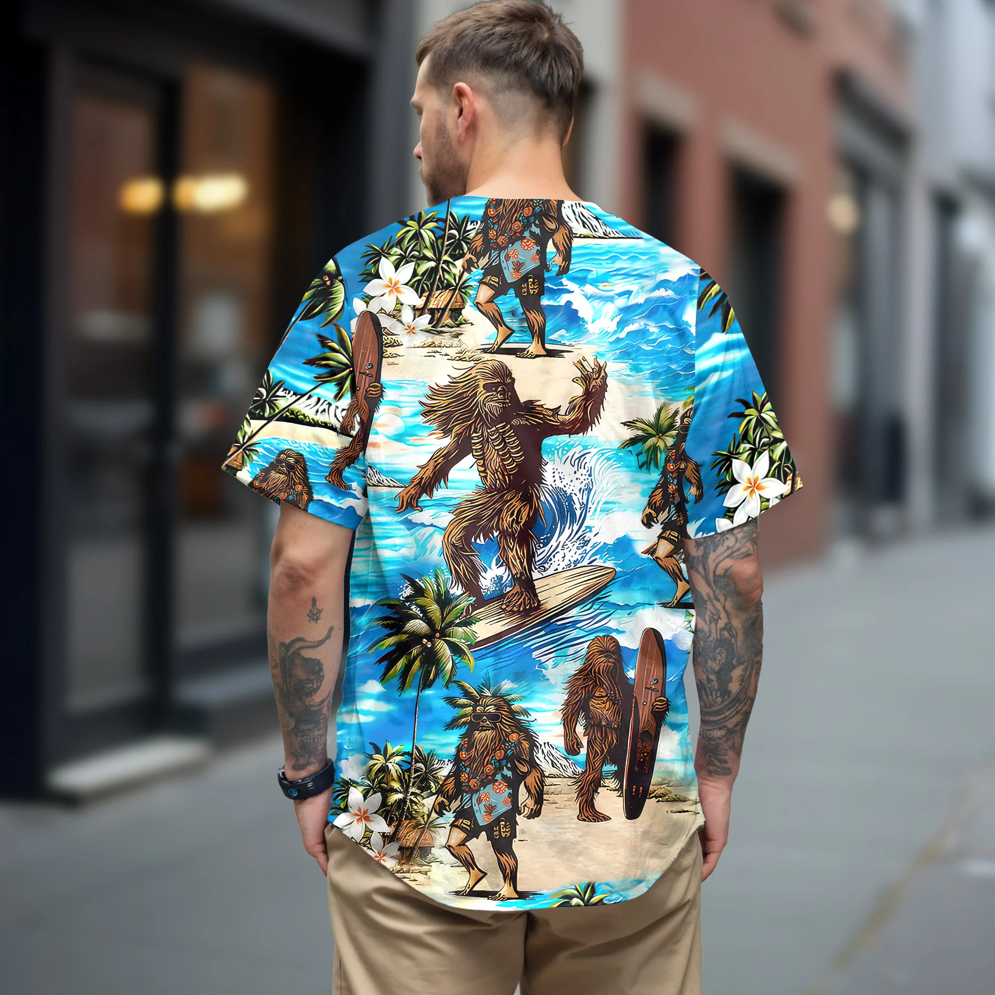 Starwars Chewbacca Surfing - Baseball Jersey - Christant Gift For Him - Family Store - Image 3