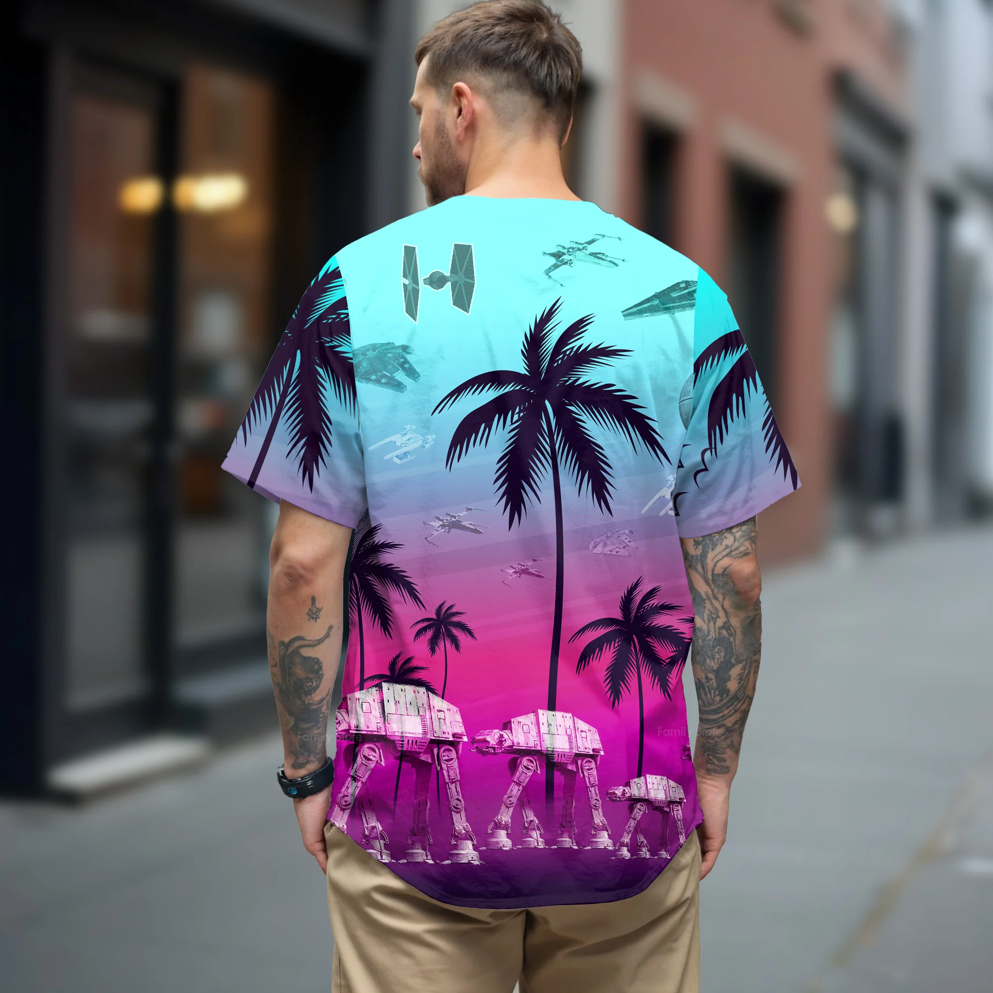 Starwars Summer Beaches - Baseball Jersey - Christant Gift For Him - Family Store - Image 3