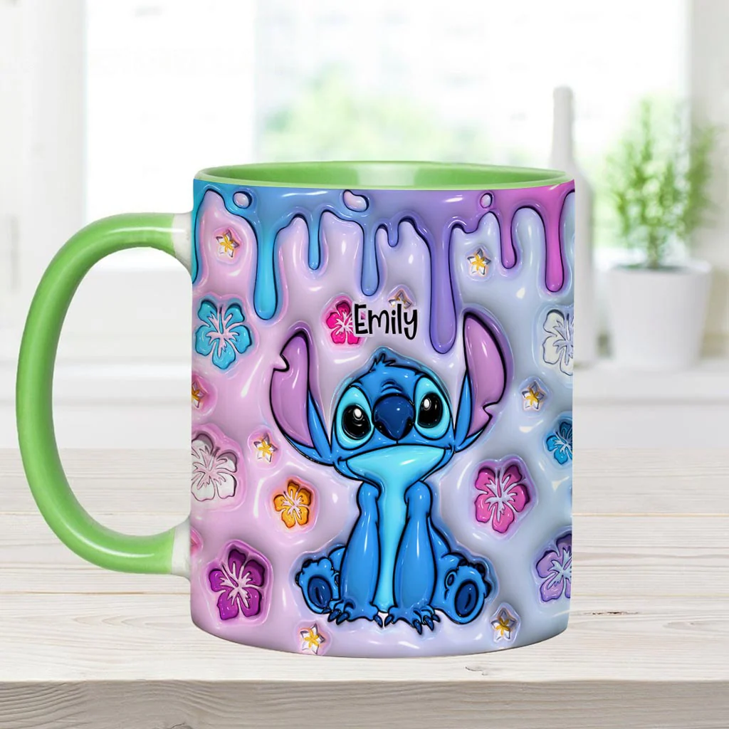 Sti Ohana Means Family - Personalized 3D Effect Accent Mug NL122 - Image 6