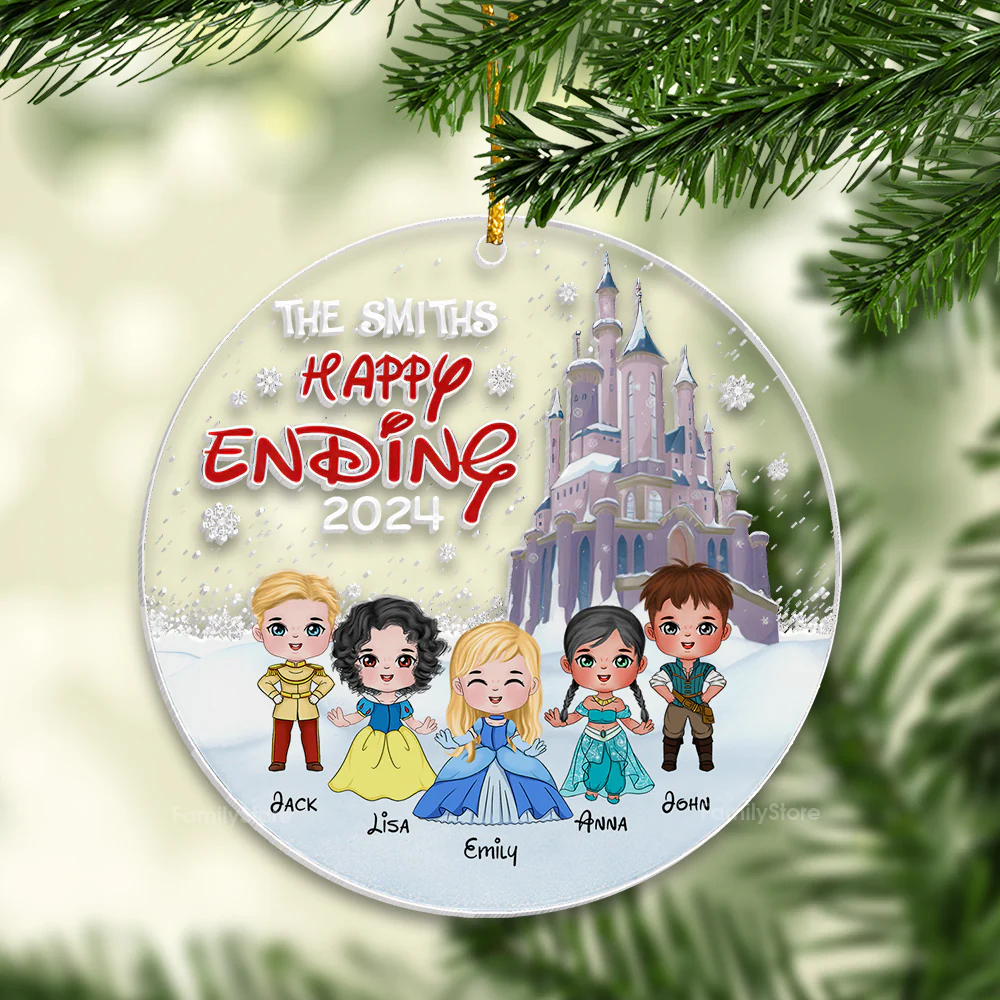 The Happy Ending Fairy Tale Prince And Princess - Gift For Family - Personalized Acrylic Ornament - CL23 NA94 - Image 3
