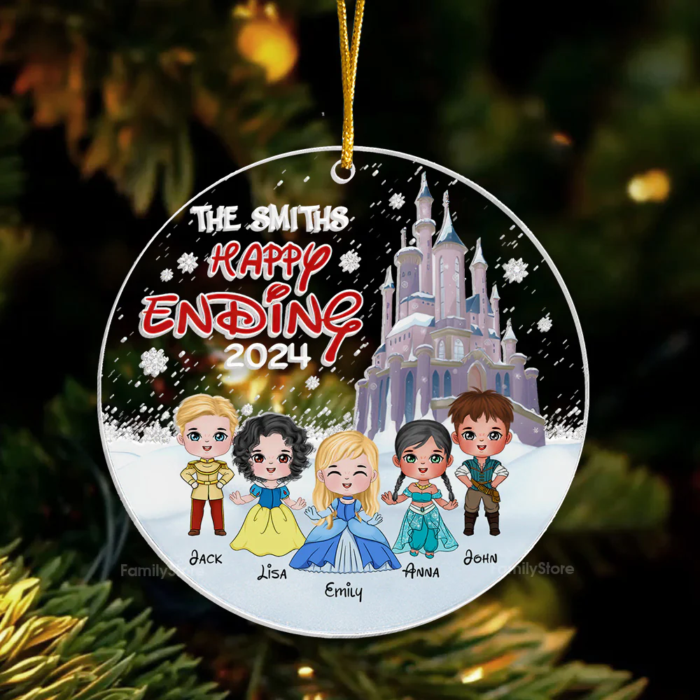 The Happy Ending Fairy Tale Prince And Princess - Gift For Family - Personalized Acrylic Ornament - CL23 NA94 - Image 4