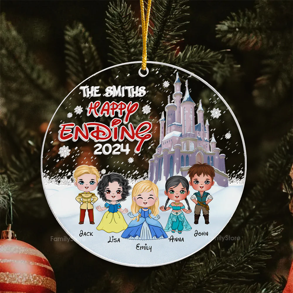 The Happy Ending Fairy Tale Prince And Princess - Gift For Family - Personalized Acrylic Ornament - CL23 NA94 - Image 5