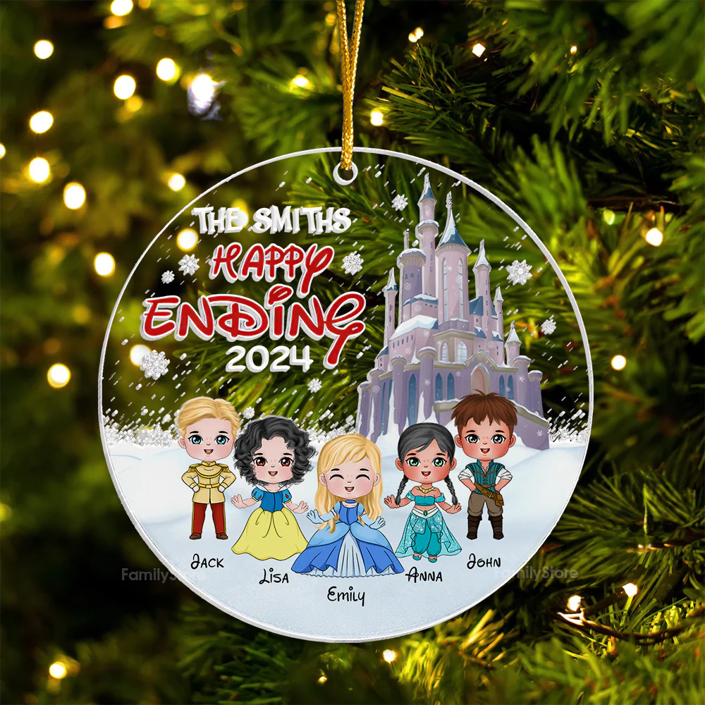 The Happy Ending Fairy Tale Prince And Princess - Gift For Family - Personalized Acrylic Ornament - CL23 NA94 - Image 6