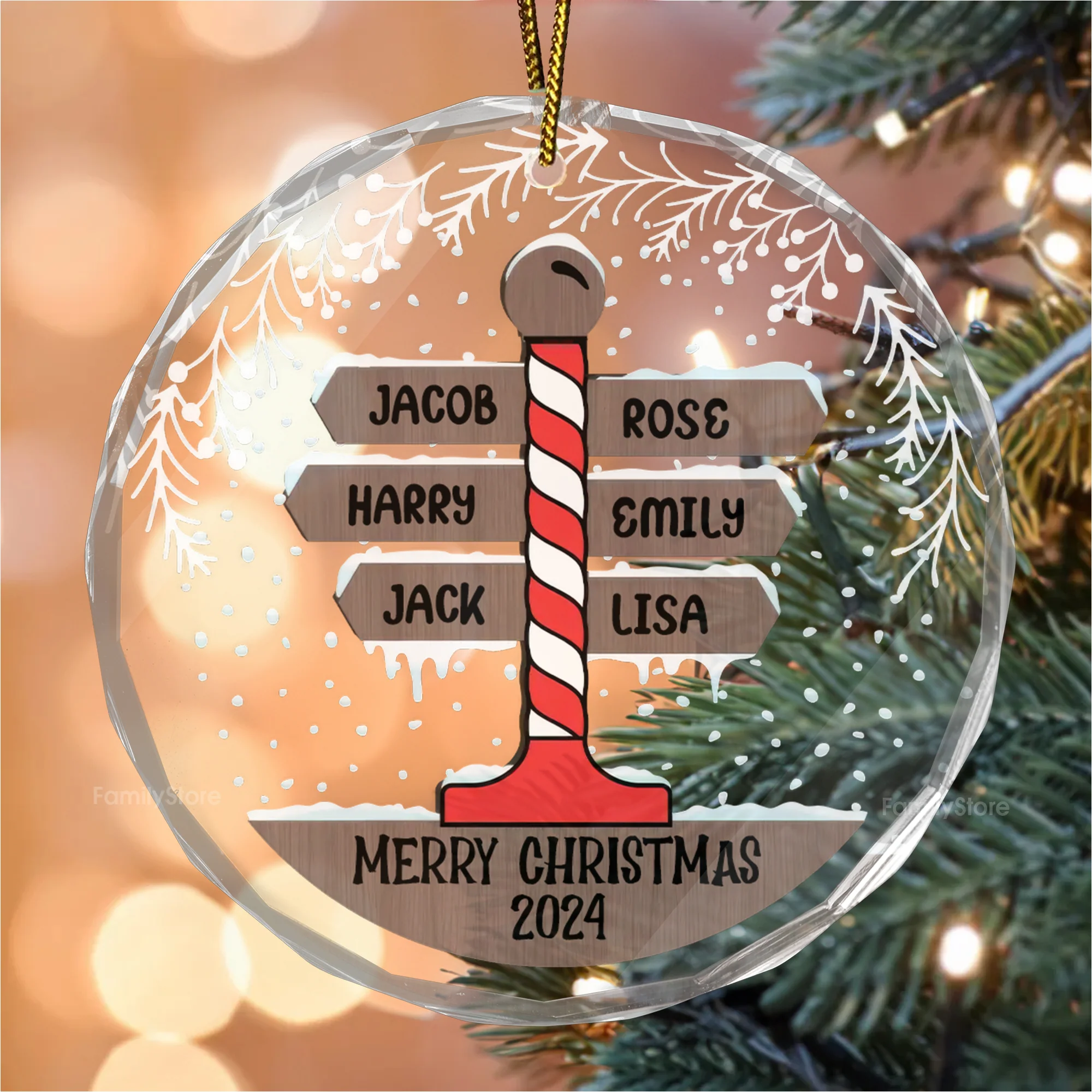 The Joy Of Christmas Is Family - Gift For Family - Personalized Glass Ornament NA94 - Image 3