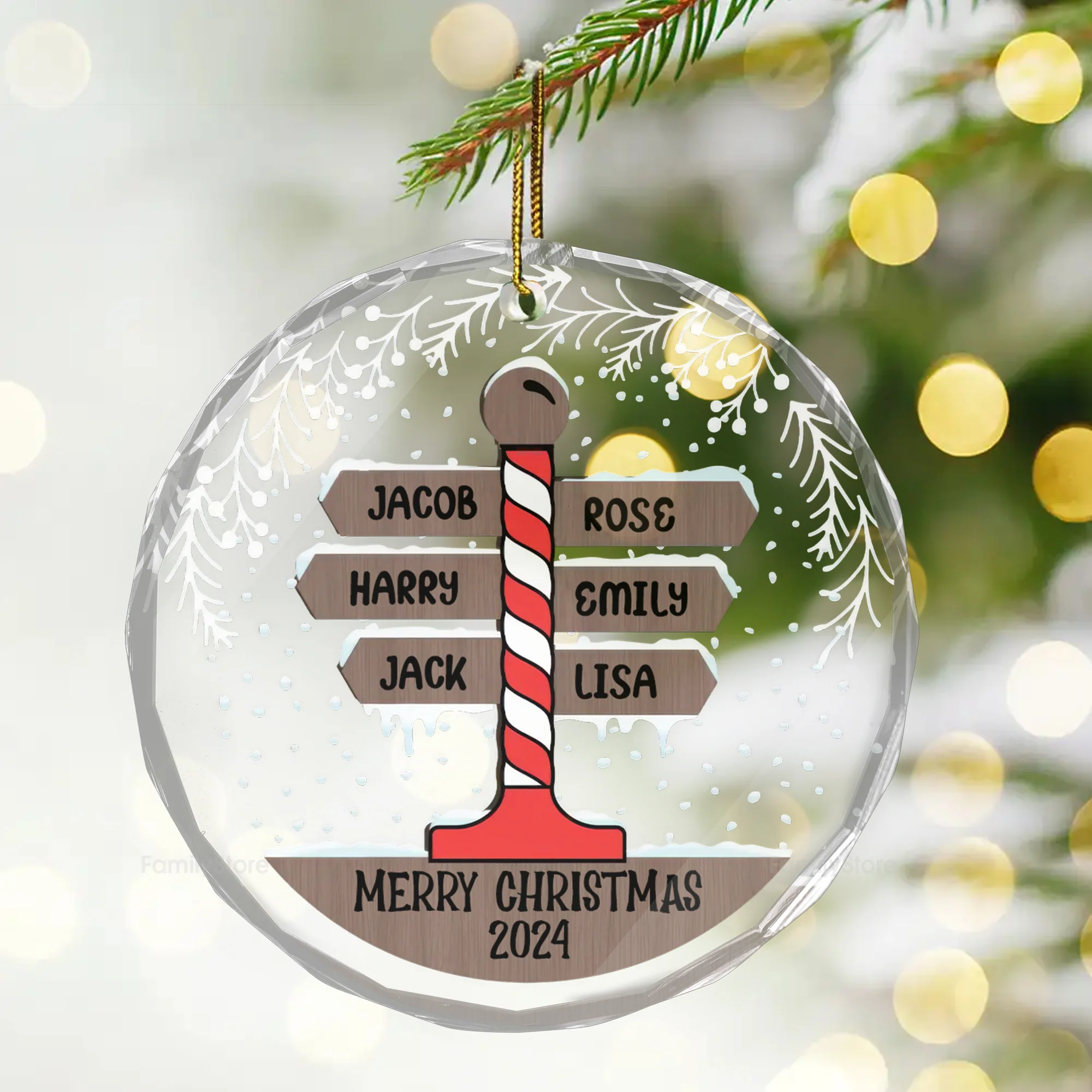 The Joy Of Christmas Is Family - Gift For Family - Personalized Glass Ornament NA94 - Image 4