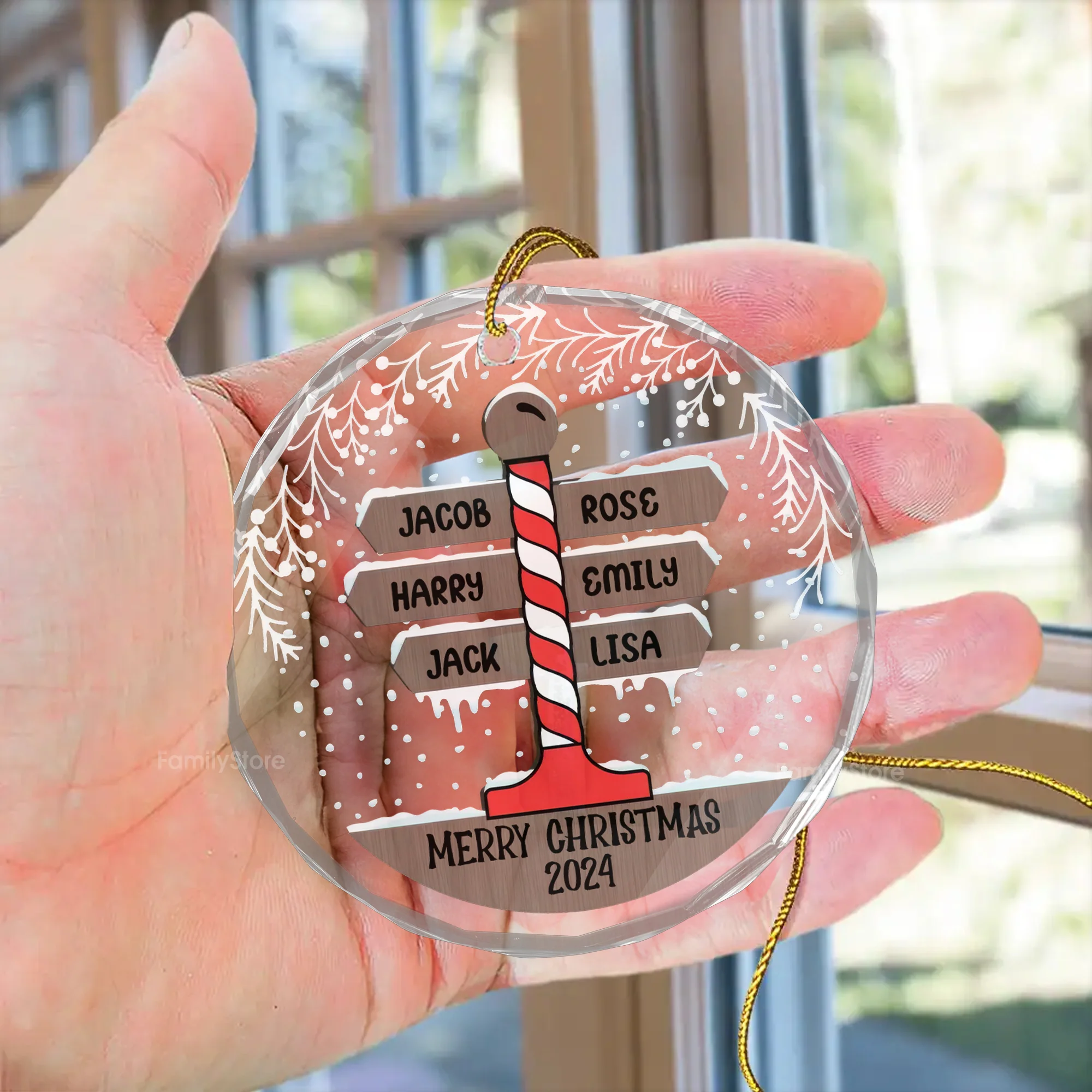 The Joy Of Christmas Is Family - Gift For Family - Personalized Glass Ornament NA94 - Image 5