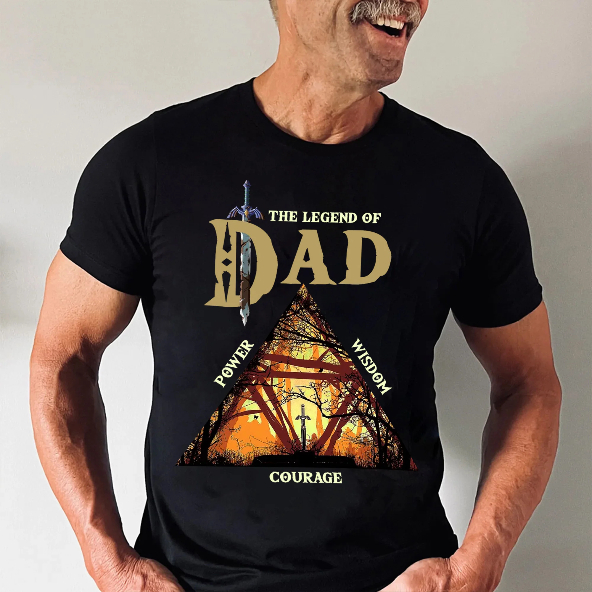 The Legend Of Zelda Dad Power, Wisdom, Courage - Gift For Father's Day - Personalized Shirt 2 Side CL07 - Image 4