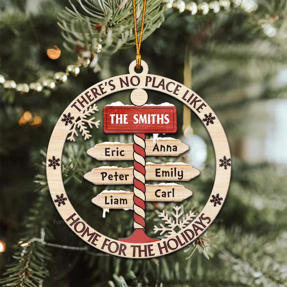 There Is No Place Like Home For The Holidays - Gift For Family - Personalized Wood Ornament - NA94 - Image 3