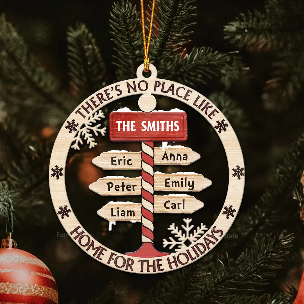 There Is No Place Like Home For The Holidays - Gift For Family - Personalized Wood Ornament - NA94 - Image 5