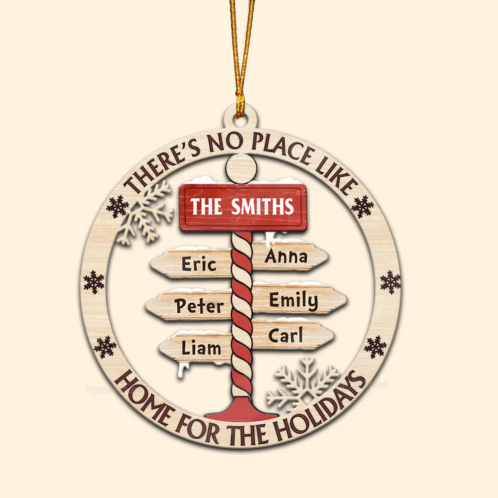 There Is No Place Like Home For The Holidays - Gift For Family - Personalized Wood Ornament - NA94 - Image 6