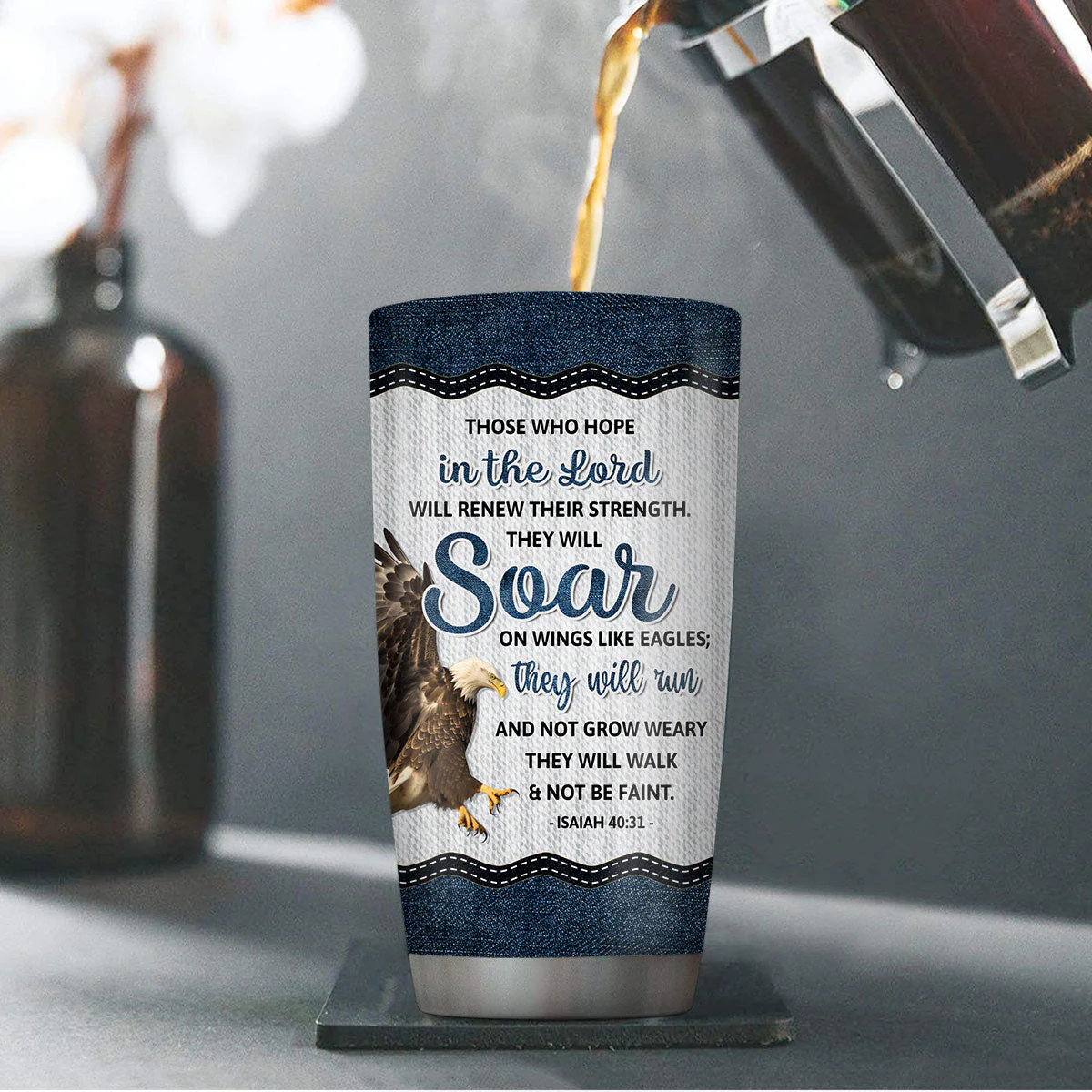 Those Who Hope In The Lord - Personalized Stainless Steel Tumbler | HN02 - Image 3