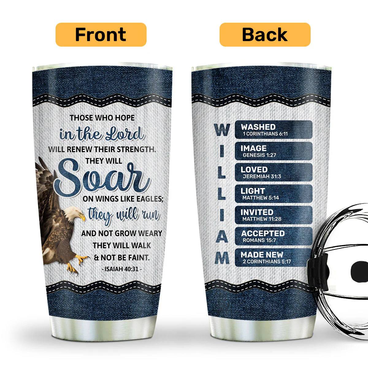 Those Who Hope In The Lord - Personalized Stainless Steel Tumbler | HN02 - Image 4