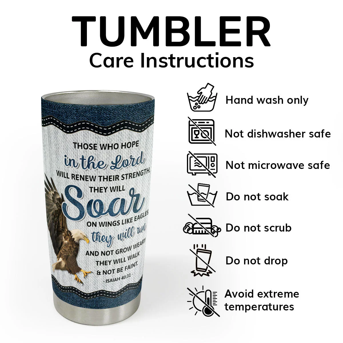 Those Who Hope In The Lord - Personalized Stainless Steel Tumbler | HN02 - Image 5