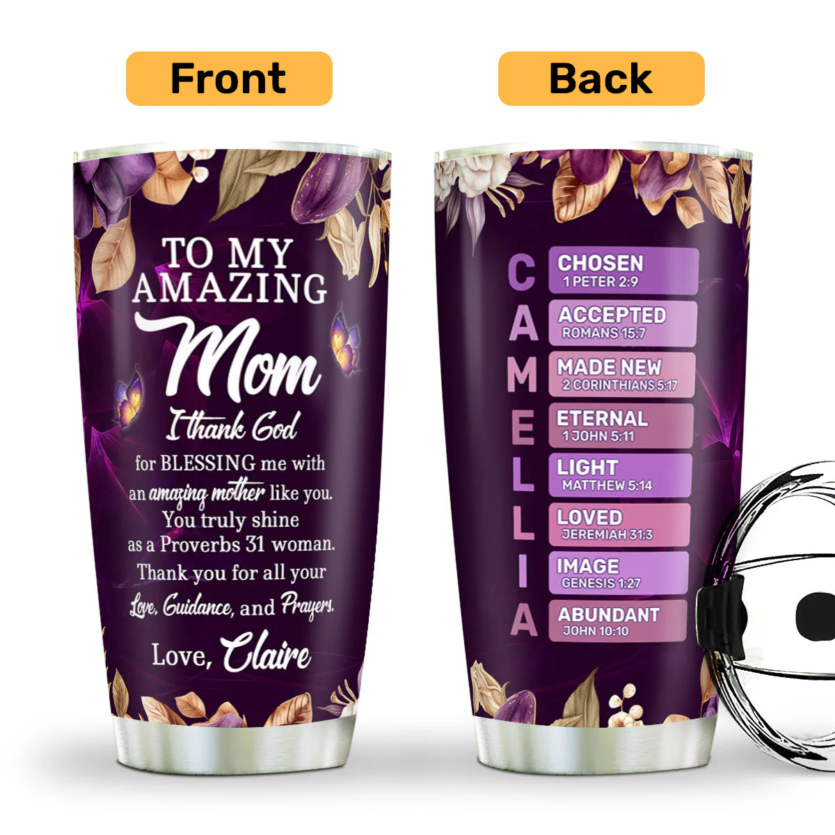 To My Amazing Mom - Personalized Stainless Steel Tumbler - Gift For Her | HN02 - Image 3