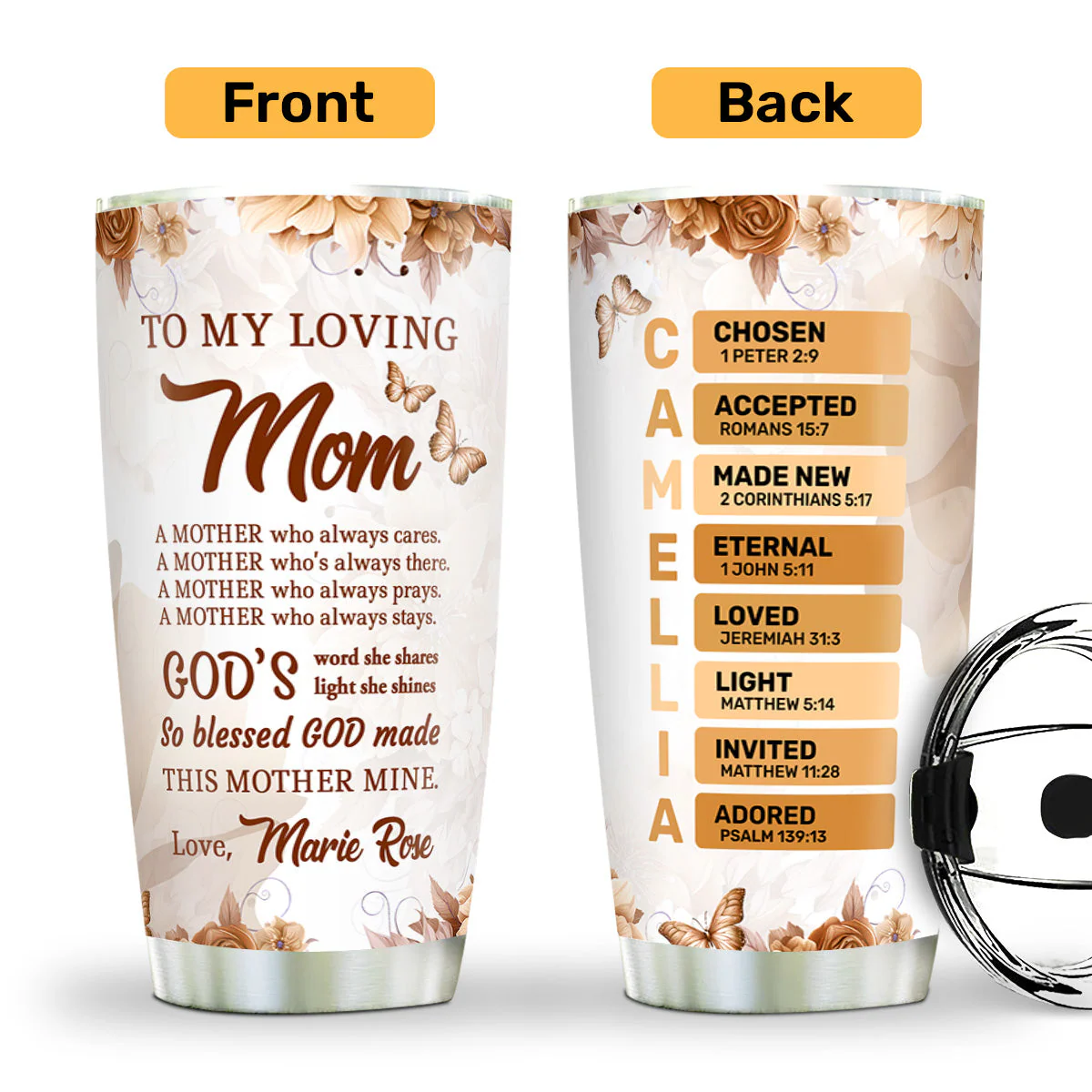 To My Loving Mom - Personalized Stainless Steel Tumbler - Gift For Her | HN02 - Image 3