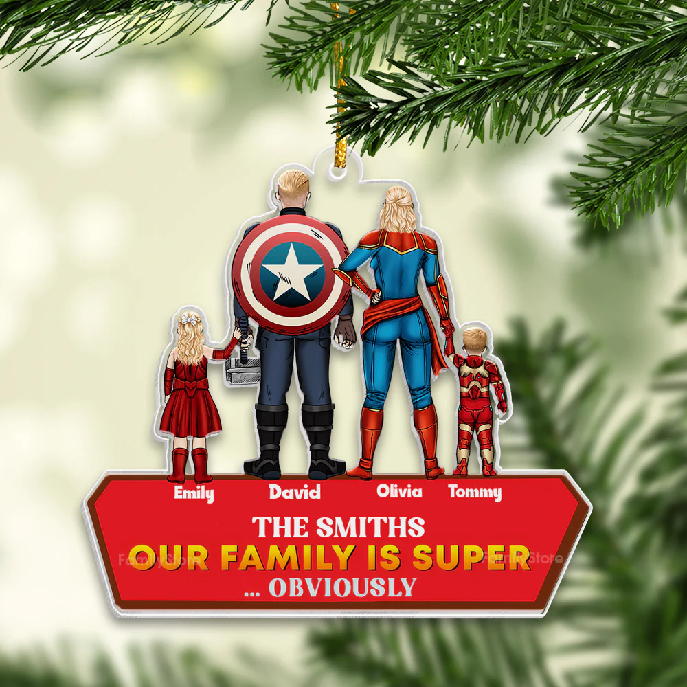 Super Hero We Have The Super Powers - Gift For Family - Personalized Acrylic Ornament - CL02 NA94 - Image 3
