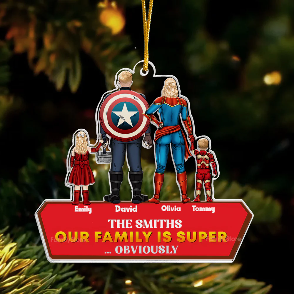 Super Hero We Have The Super Powers - Gift For Family - Personalized Acrylic Ornament - CL02 NA94 - Image 4