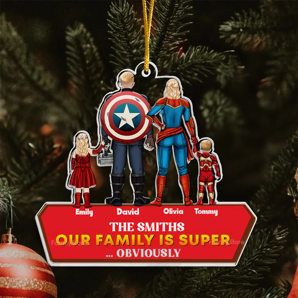 Super Hero We Have The Super Powers - Gift For Family - Personalized Acrylic Ornament - CL02 NA94 - Image 5