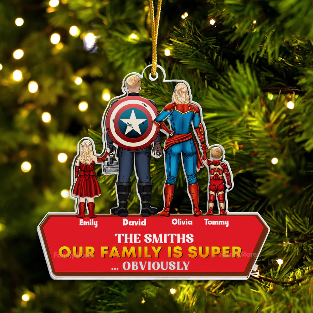 Super Hero We Have The Super Powers - Gift For Family - Personalized Acrylic Ornament - CL02 NA94 - Image 6