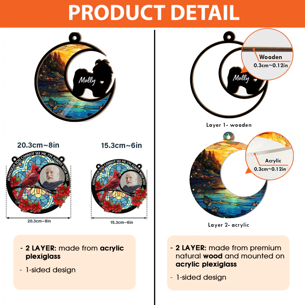 Dog Memorial With Jesus - Personalized Window Hanging Window Hanging Suncatcher Ornament - CLP06 PT - Image 4