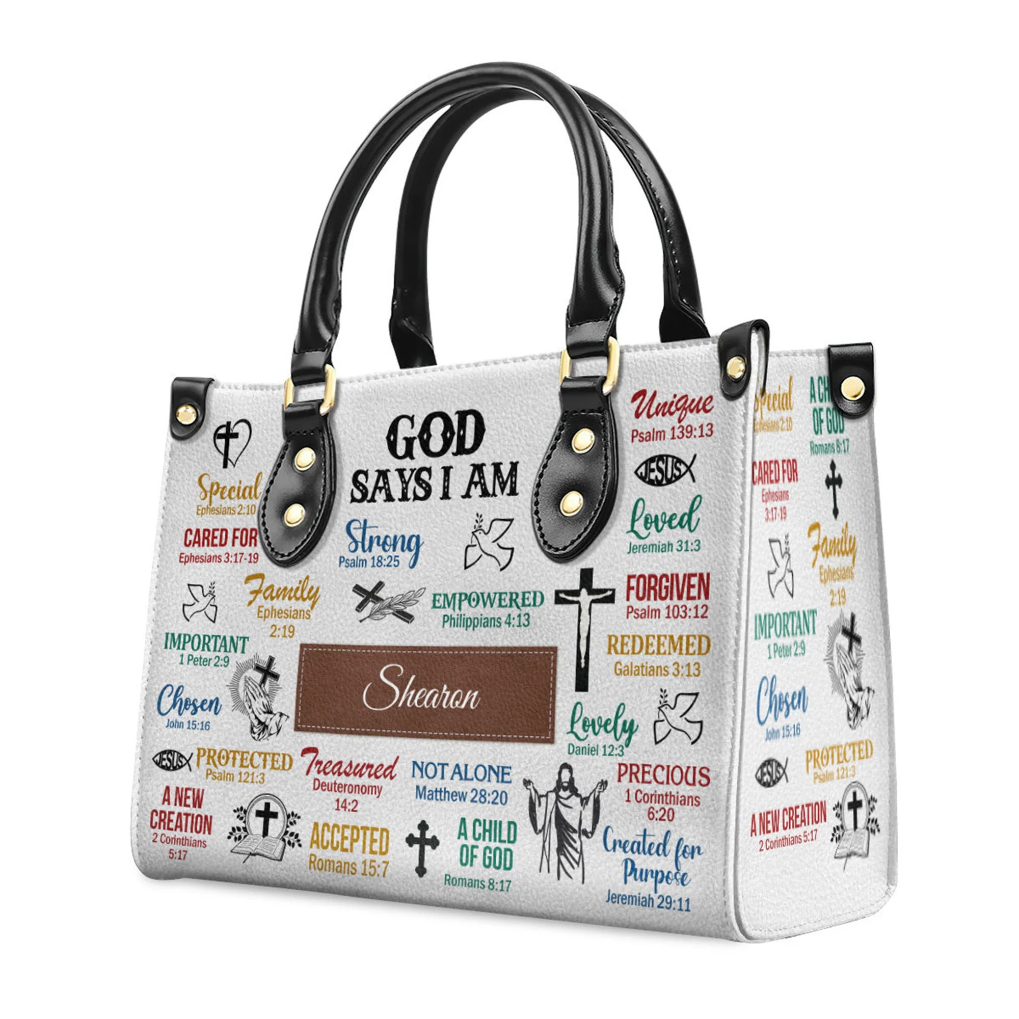 What God Says About You - Unique Personalized Leather Handbag - AT4080939 - Image 3