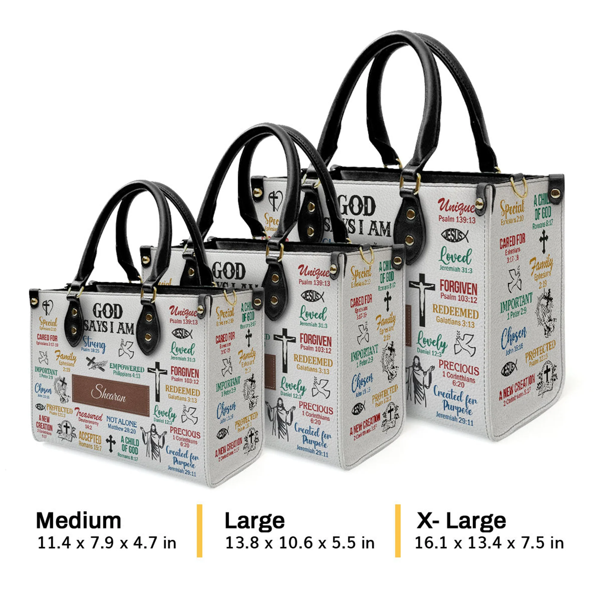 What God Says About You - Unique Personalized Leather Handbag - AT4080939 - Image 4