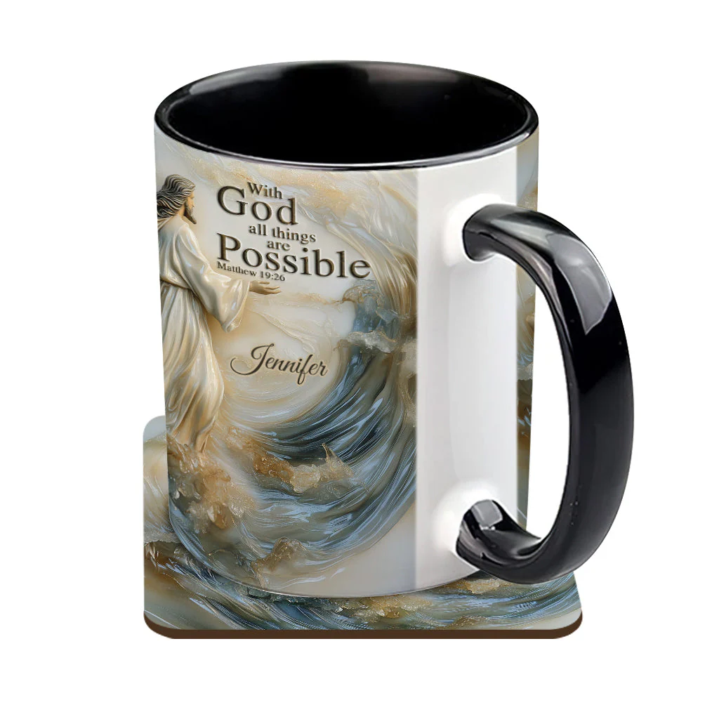 With God All Things Are Possible - Personalized Accent Mug TD118 - Image 3
