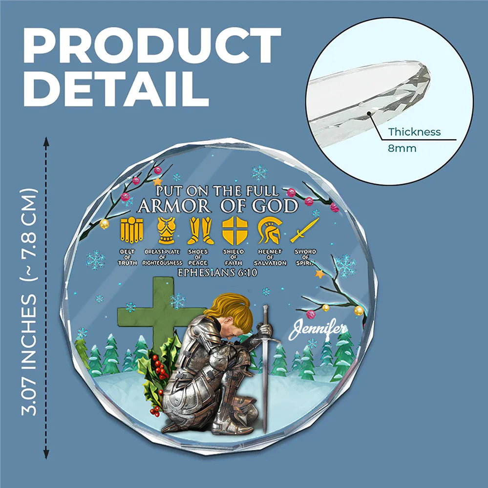 Woman Warrior Put On The Full Amor Of God - Personalized Glass Ornament | CLGOD03 NL122 - Image 5