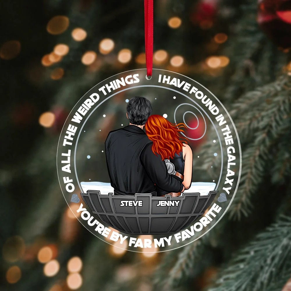 You're By Far My Favorite In The Galaxy - Personalized Acrylic Ornament - Gift For Couple, Christmas TD118 CU5081307 - Image 3