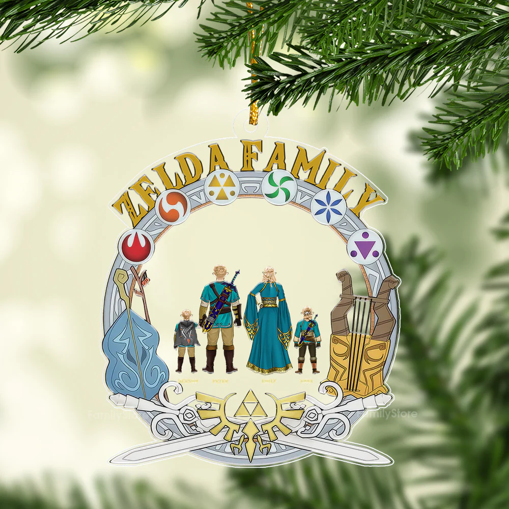 Zelda Family We Are Here - Gift For Family - Personalized Acrylic Ornament - CL07 NA94 - Image 3